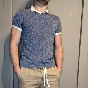 Massimo Dutti Linen Collection Collared Shortsleeve Shirt - Small